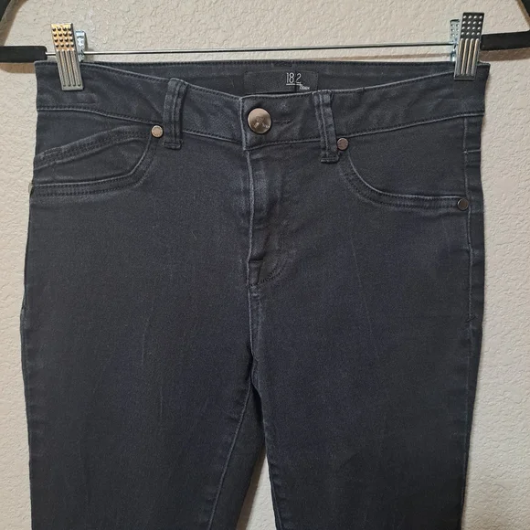1822 Denim Skinny Women's Black Denim Stretch Jeans Size 4 Basic Classic Work - Picture 2 of 11